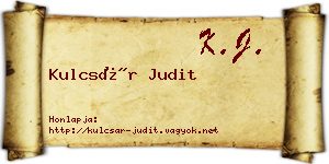 Kulcsár Judit névjegykártya
